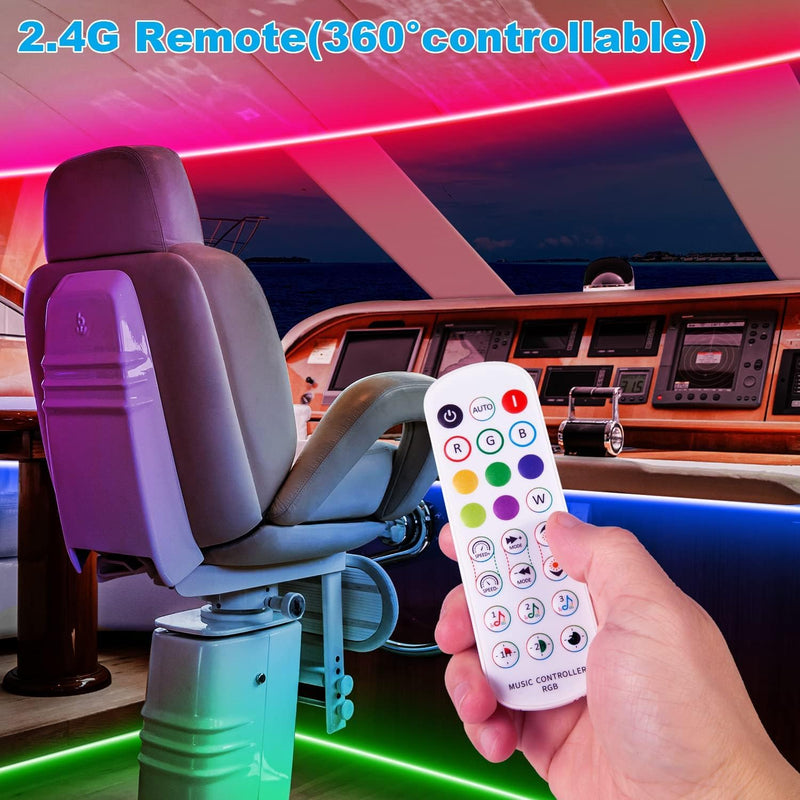 Boat Led Light 33FT, 12V RGB Waterproof Pontoon Boat Lights Exterior | IP67 Upgraded Marine Boat Interior Lighting with App for Pontoon, Deck, Bass , RV, Fishing Kayak