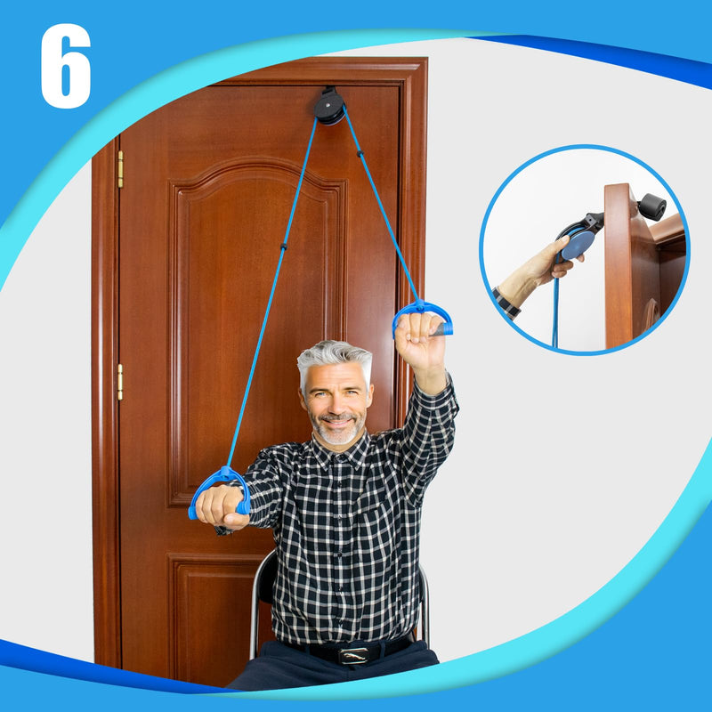 [Australia - AusPower] - Upgrade Shoulder Trainer Pulley, Shoulder Physiotherapy Pulley for Rehabilitation/Shoulder Trainer, Shoulder Rope Pulley for Training for Shoulder Mobility, Door Hanging Fitness Gymnastics Rope 