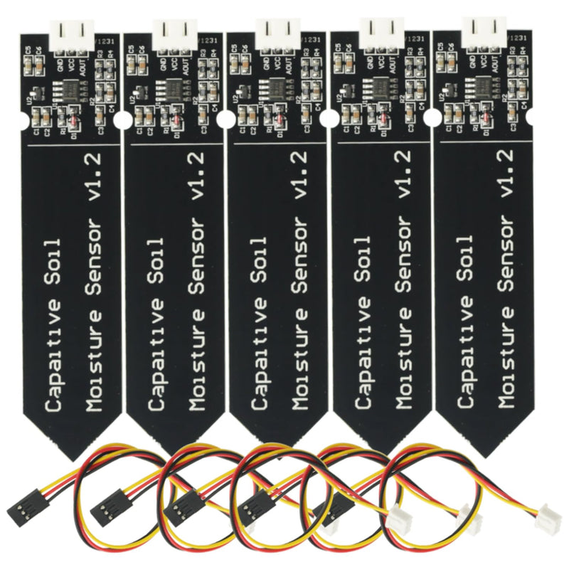 [Australia - AusPower] - 5pcs Capacitive Soil Moisture Sensor Corrosion Resistant for Arduino Moisture Detection for Raspberry Pi DIY Humidity Detection Sensors 