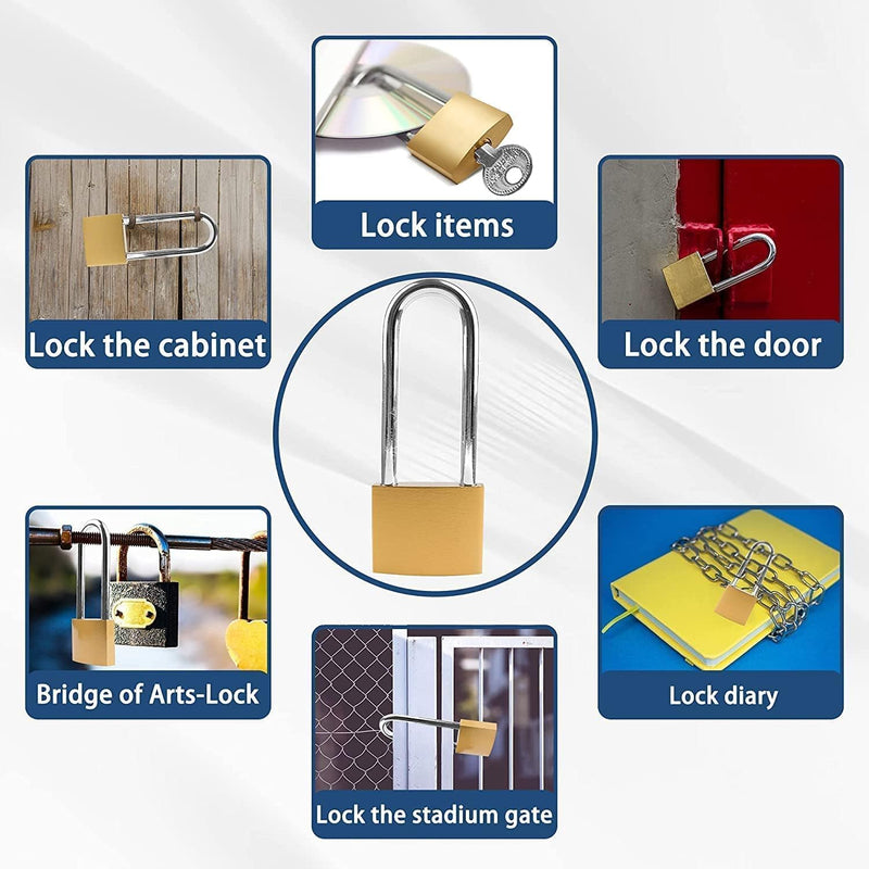 [Australia - AusPower] - Key Locks, Shackle Length 2.63in, Long Shackle Padlocks with Keys, Gym Locker Padlocks, High Security Padlock, for Indoor, Gate, Garage 1Pack 2.63in 