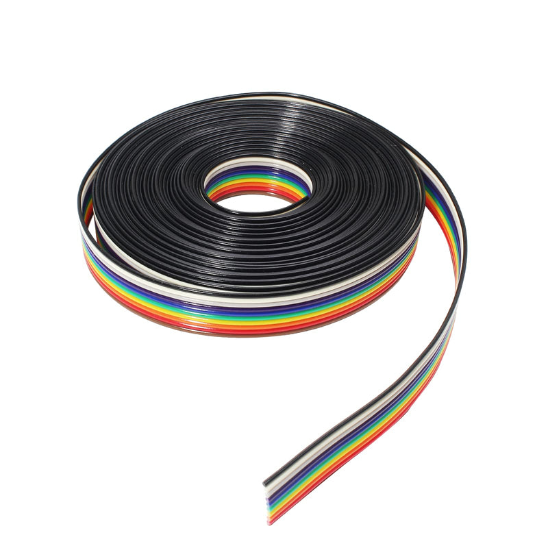 [Australia - AusPower] - Rainbow Color IDC Ribbon Cable, 10 Wire (16ft/5m) IDC Wire Connectors for 2.54mm Pitch Connectors Rainbow,10P,16Ft 