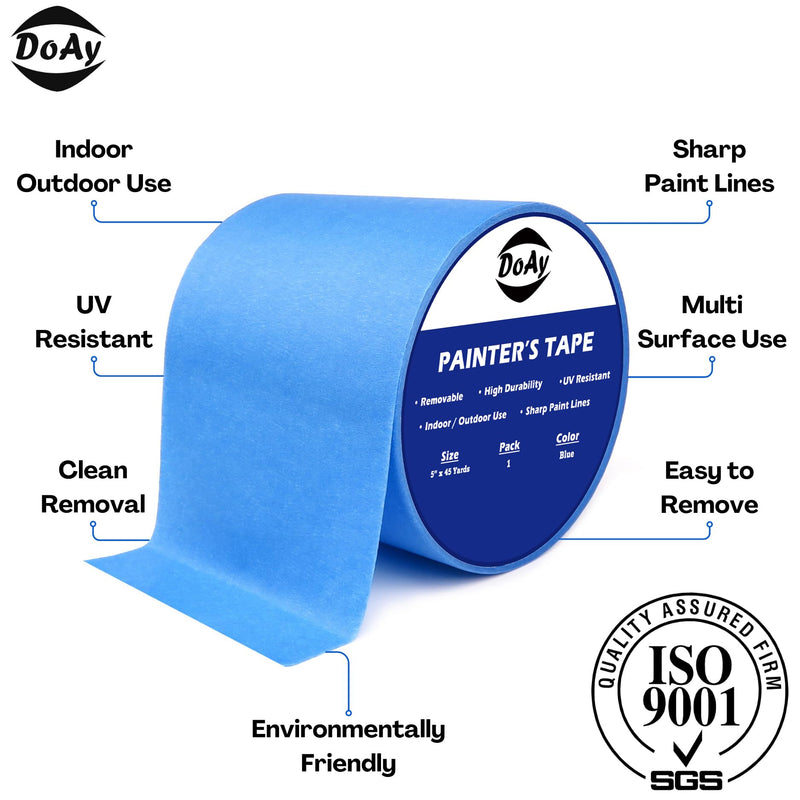 [Australia - AusPower] - Blue Painters Tape 5 Inches x 45 Yards - 3D Printing Tape - Multi Surface Use - Single Roll 5" 