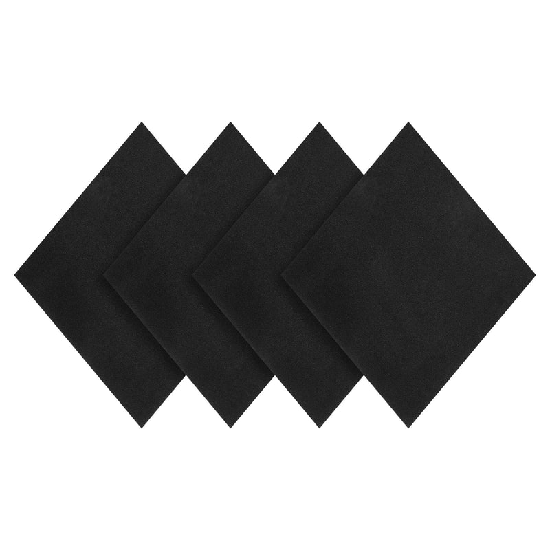 PATIKIL Adhesive Foam Padding, 4pcs 4"x4"x1/8" Closed Cell Foam Sheet Neoprene Rubber Self Stick Anti-Slip Pads for Furniture Cars Speakers Keyboards Door Frame Gaps, Black 4x4x1/8 inch