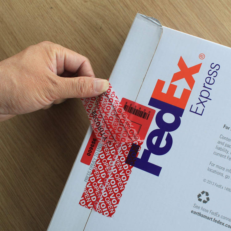 TamperSeals Group - 50pcs Total Transfer Tamper Evident Security Warranty Void Stickers/Labels/Seals (Red, Large 35 x 120 mm, Triple Serial Numbers)