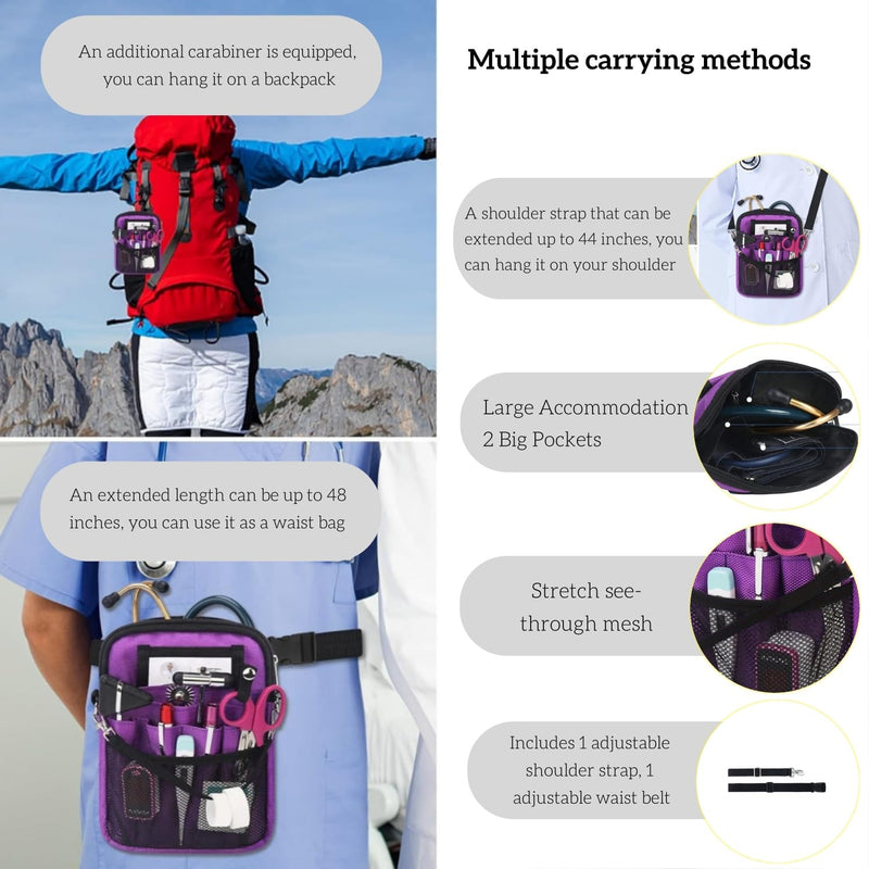 [Australia - AusPower] - Nursing Fanny Pack,Nurse Waist Bag,Medical Organizer Belt Adjustable Waist Strap/Multi Compartment Suitable for Stethoscopes,Bandage,Scissors and Other Supplies(Gray） Grey 