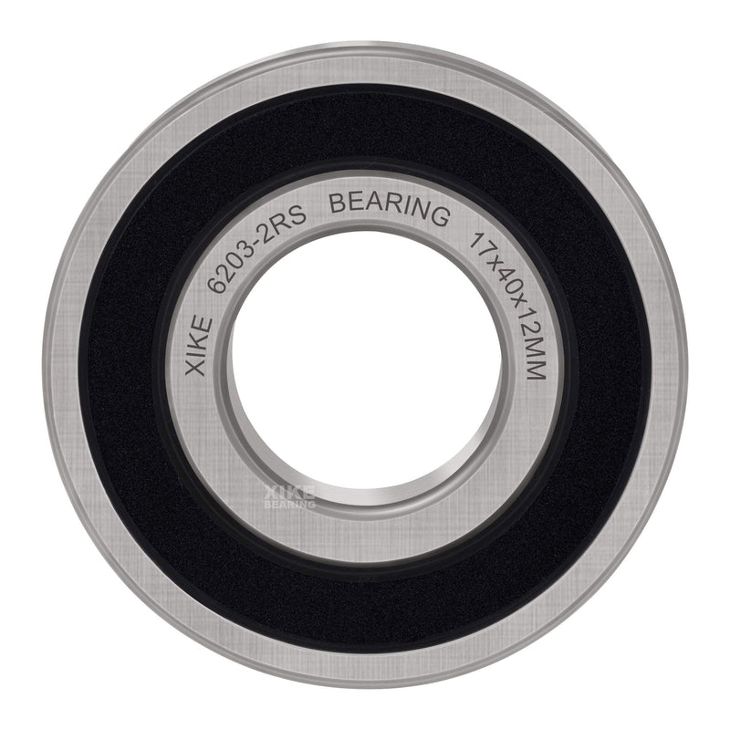 XiKe 10 Pcs 6203-2RS Double Rubber Seal Bearings 17x40x12mm, Pre-Iubricated for High RPM,Stable Performance and Cost Effective, Deep Groove Ball Bearings.