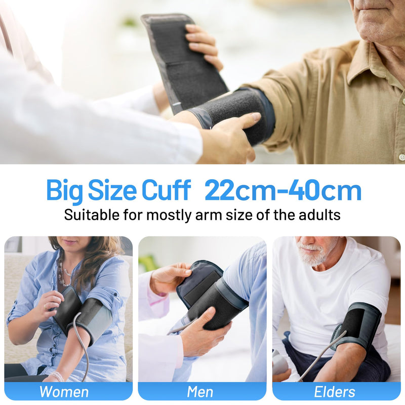 [Australia - AusPower] - Blood Pressure Monitor Upper Arm Machine Sphygmomanometer Accurate Adjustable Manual BP Cuff Kit Led Backlit Display 2 Users 240 Sets Memory Includes Storage Bag White 