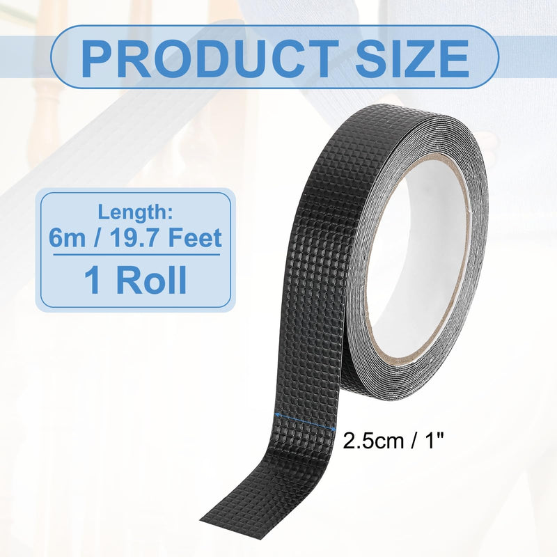 PATIKIL 1 Inch x 20 Feet Non-Slip Grip Tape, Waterproof Non-Abrasive Traction Tape Self-Adhesive Cushion Pad Strips for Handrails Game Controllers Ovens- 1 Roll (Black) Black