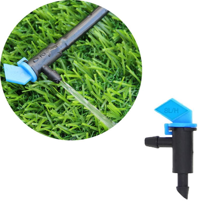 [Australia - AusPower] - 100 Pack 2 GPH Flag Irrigation Dripper Emitter 8L/H Garden Irrigation Drip Emitters Irrigation Emitter Flag Dripper Drip Irrigation Connect 4mm/7mm Hose for Home Garden Trees Herbs (Blue) 