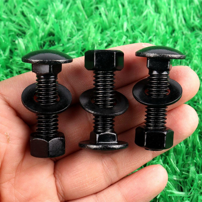 [Australia - AusPower] - 4 Sets 1/2-13 x 1-1/2" Carriage Bolts Screws Round Head Square Neck and Hex Nuts, Flat Washers 304 Stainless Steel 18-8 Full Thread, Black 1/2-13 x 1-1/2" (4 Sets) 