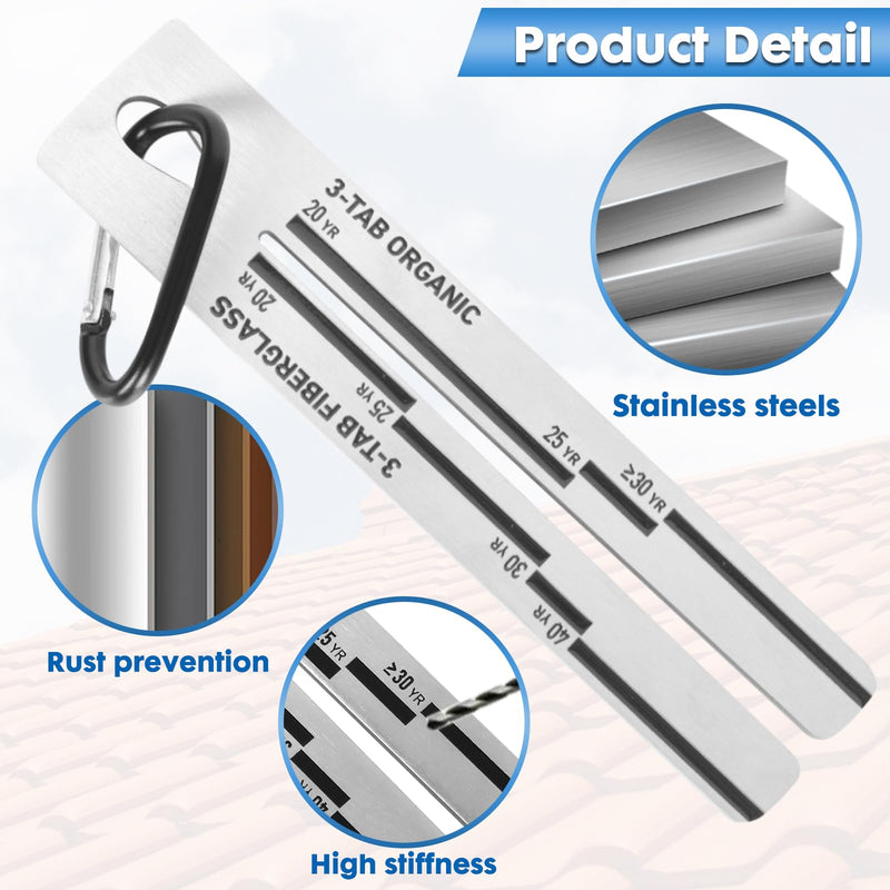 [Australia - AusPower] - 4/09 Shingle Gauge - 5pack Measuring Tool for Roof Pitch and Tile Thickness with Carabiner Shingle Gauge Roofing for Measuring The Thickness of Roof Tiles 5 