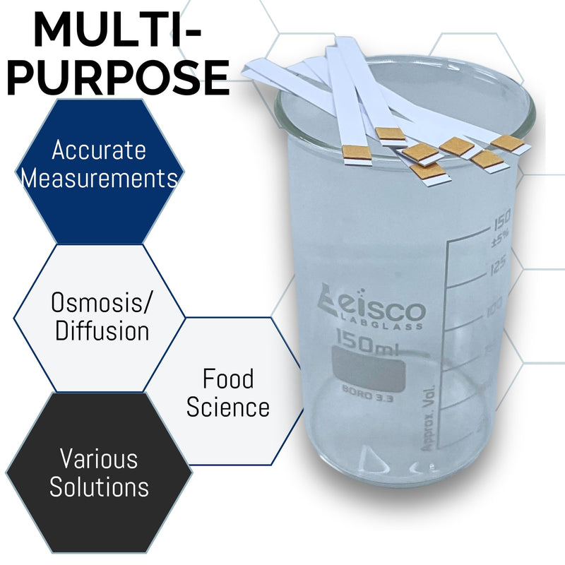[Australia - AusPower] - Eisco Labs - Scientific Glucose Test Strips - Educational Glucose Test Strips - Essential Tools for Food Science & Osmosis/Diffusion Experimentation, 100 Strips 