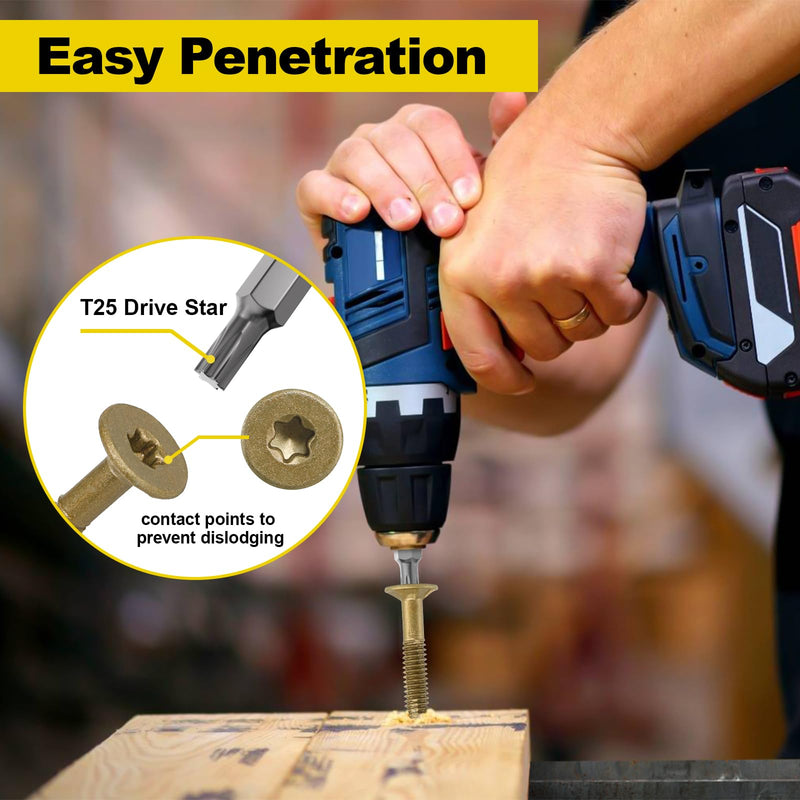 [Australia - AusPower] - #12 x 2" Trailer Deck Screws, Self-Drilling Screws for Metal, 79Pcs T25 Star Bits Reamer Tek Screws for Trailers, for Attaching Wood to Steel or Aluminum #12 x 2in 79Pcs 