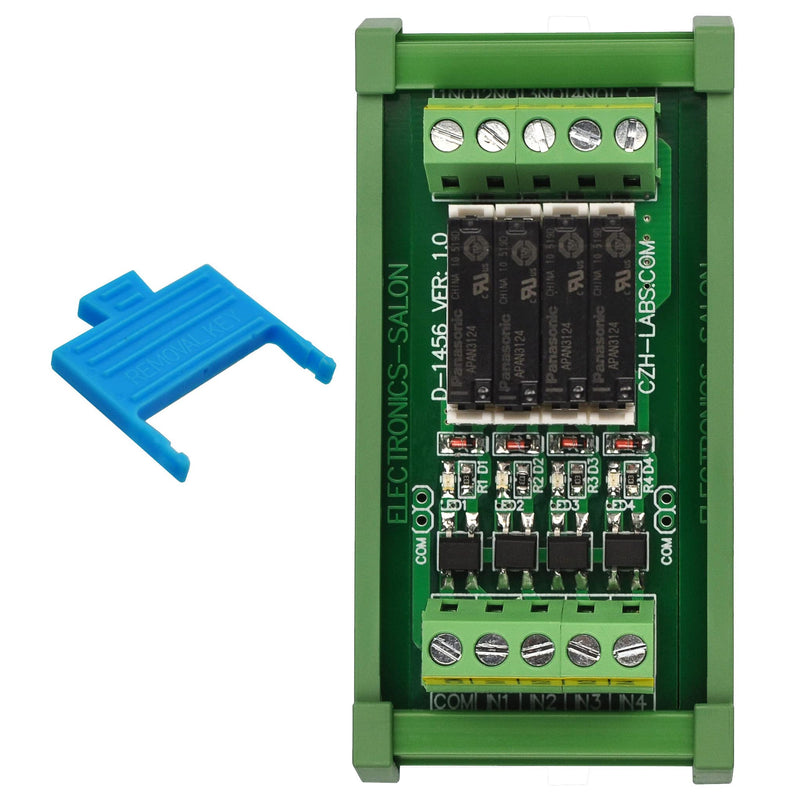 [Australia - AusPower] - DIN Rail Mount AC/DC 5V 12V 24V SPST-NO 5Amp Power Relay Module (AC/DC 24V, 4 Channels) AC/DC 24V 