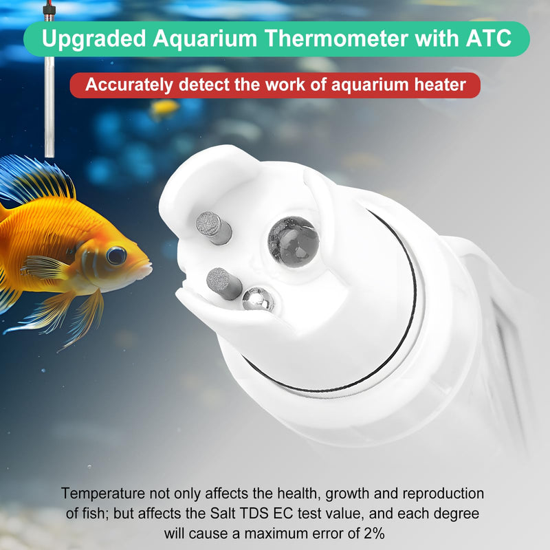 [Australia - AusPower] - Aquarium pH Salt Tester, Digital Salinity Meter for Freshwater & Saltwater Fish Tank, Simultaneous display Salt pH TDS for Koi Pond, Reef Tank, Aquaponics PPM pH EC Reader, Hydrometer with S.G. Card 
