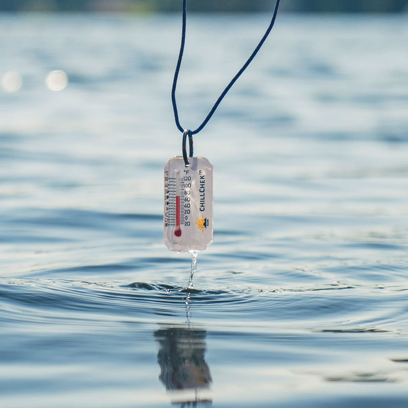 [Australia - AusPower] - Sun Company ChillChek - Waterproof Thermometer with Breakaway Lanyard | Water Proof Temperature Gauge for Swimming, Diving, Snorkeling, Fishing, or Camping | Small Portable Outdoor Thermometer 