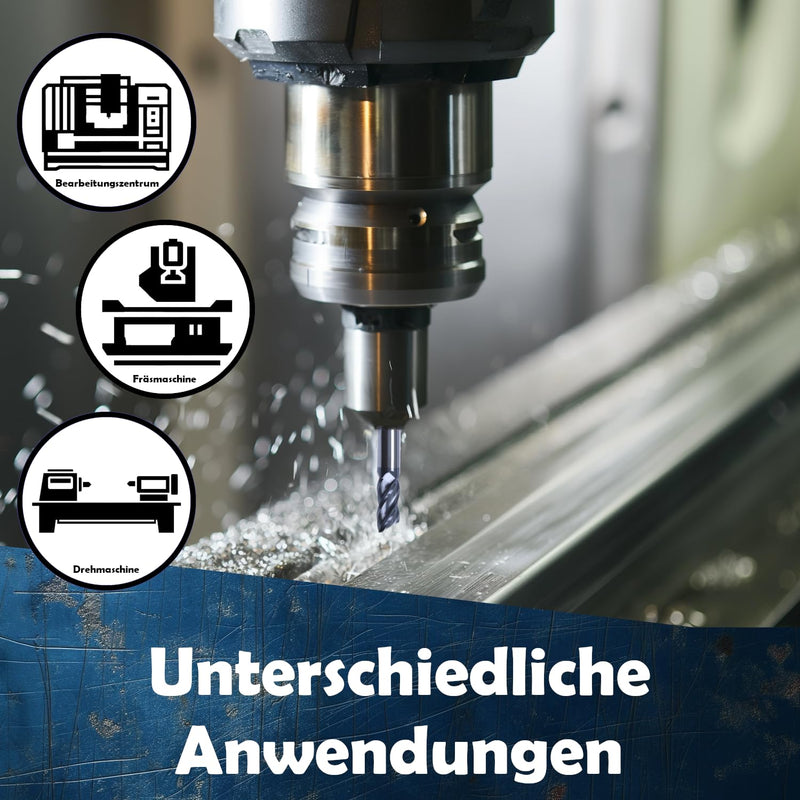 [Australia - AusPower] - AM-Zerspanungstechnik Solid carbide end mill, high-quality carbide mill, TiAlN HPC, available in sizes diameter 1-20 mm, diameter 8 x 20/60 mm, shaft diameter 8 mm Ø8x 20/60mm SchaftØ 8mm 
