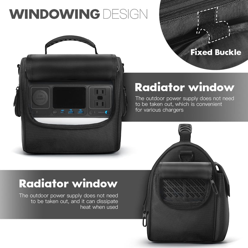 Portable Power Station Carrying Case Bag Compatible with Anker 521 Power Station Generator Protective Shoulder Bag Cover with Pocket for Outdoor Travel Camping Charging Accessories For Anker 521 Power Station