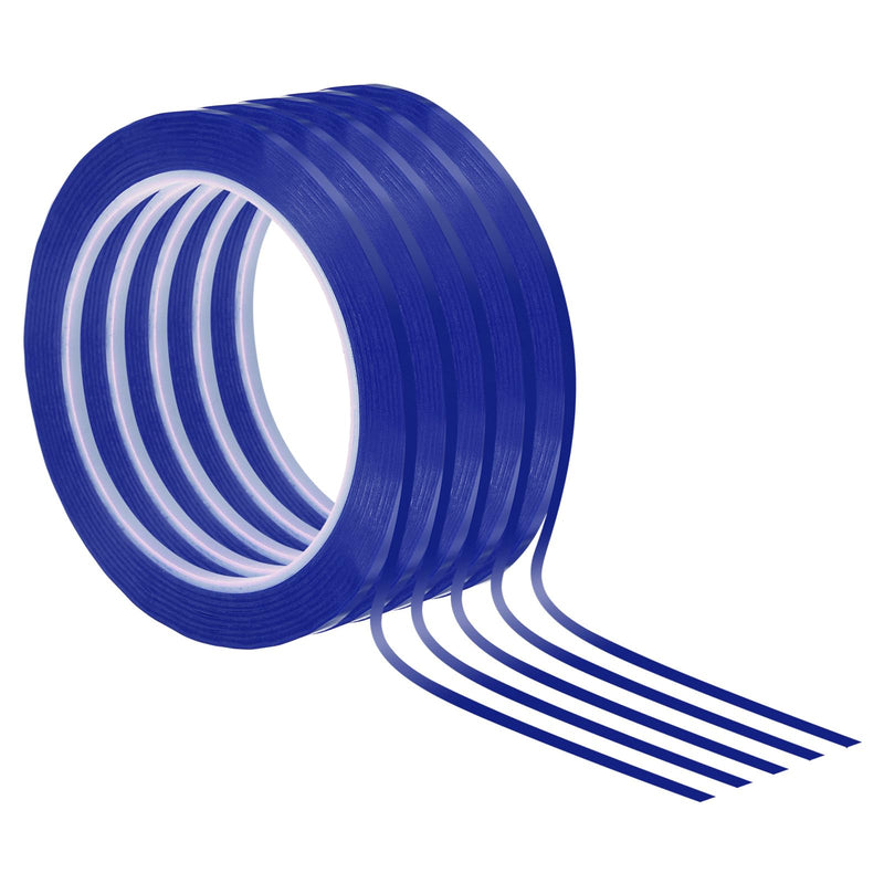 PATIKIL 1/8" Whiteboard Tape, 5 Pack Thin Dry Erase Tape 72 Yard for Graphic Chart Marking DIY Art, Blue 5/64" x 72 Yard