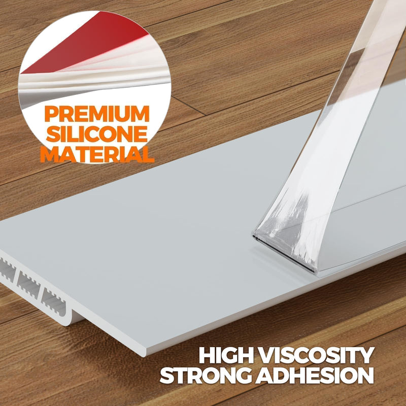 [Australia - AusPower] - Holikme 2 Door Draft Stopper Under Door Draft Blocker Insulator Door Sweep Weather Stripping Noise Stopper Strong Adhesive White 37 inch 