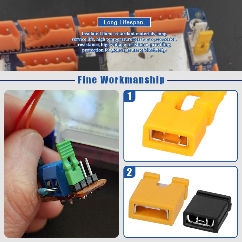 [Australia - AusPower] - Glarks 300pcs 1.27/2.0/2.54/mm Jumper Caps Kit, 6 Colors PCB Circuit Board Shunt Cap, Jumper Short Circuit Connection Pin Blocks, Standard Computer Jumper Caps for Arduino Raspberry Pi PCB PC DVD HDD 