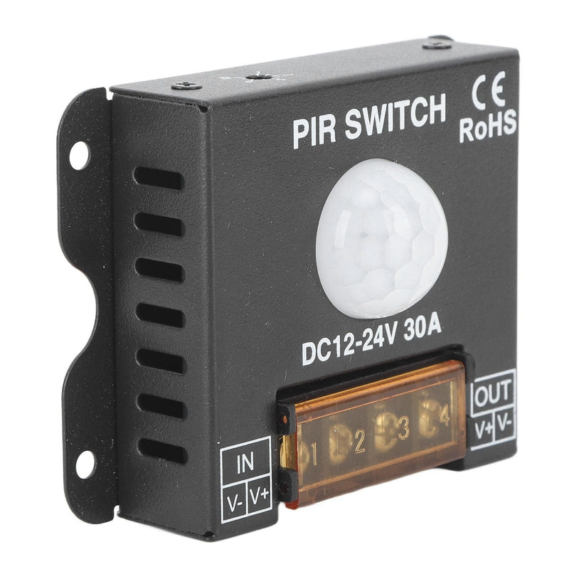 ViaGasaFamido PIR Motion Switch PIR Switch Motion Sensor 30A 12V-24V LED Infrared Sensor Controller with Automatic Switch for Motion Activated Switch