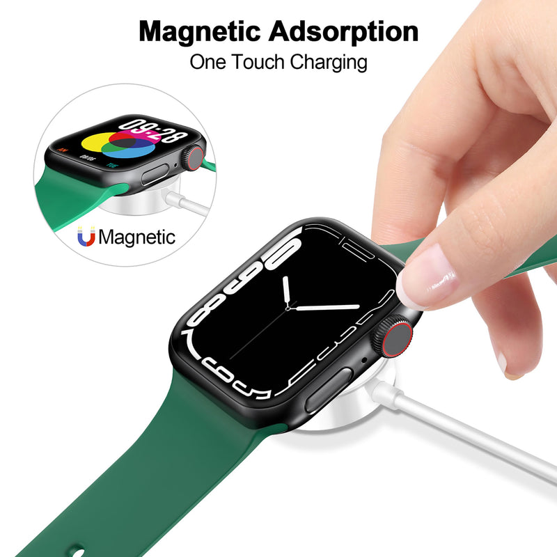 [Australia - AusPower] - 𝟐𝟎𝟐𝟒 𝐔𝐩𝐠𝐫𝐚𝐝𝐞𝐝 Magnetic Charging Cable for Apple Watch Charger,[USB C Port] Wireless Charger Coaxial Cables Compatible with iWatch Series Ultra2/Ultra/8/7/6/SE/SE2/5/4/3/2[3.3FT/1M],White White 1.0M 