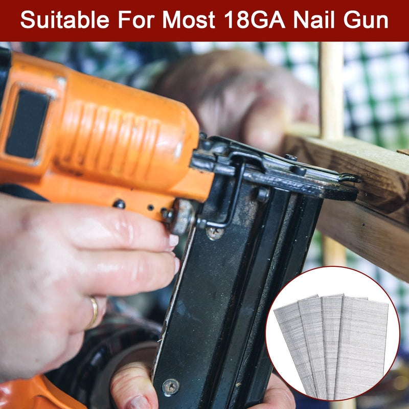 [Australia - AusPower] - 18 Gauge Brad Nails, 1000 Counts 2-inch 18 GA Brad Nails, Galvanized Nails for Nail Gun, Finishing Nail Gun Nails for Pneumatic, Electric Brad Nailer Gun 