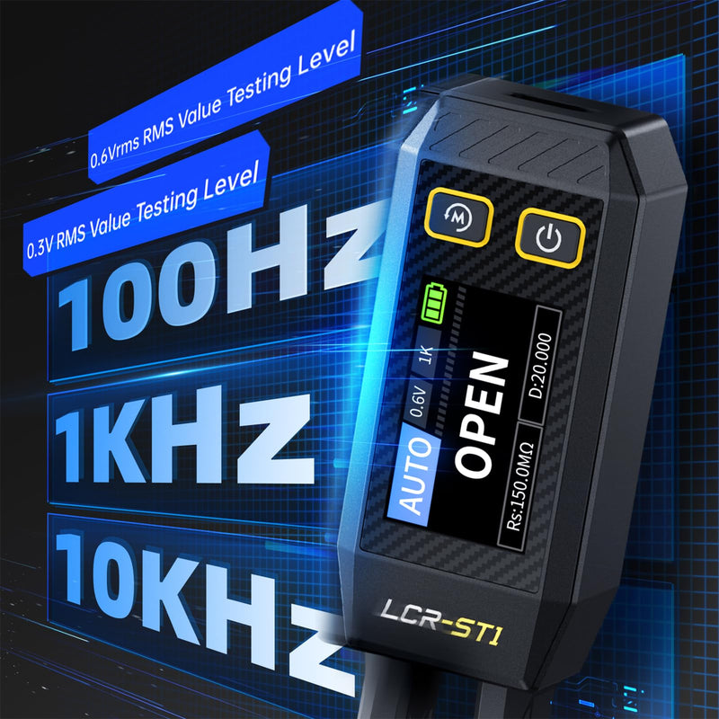 [Australia - AusPower] - LCR Measuring Tweezers 10 kHz, Intelligent SMD Mini Tester, Continuity Tester for Inductance of Capacity, Automatic Detection of Components, Electronic Component Analyzed 