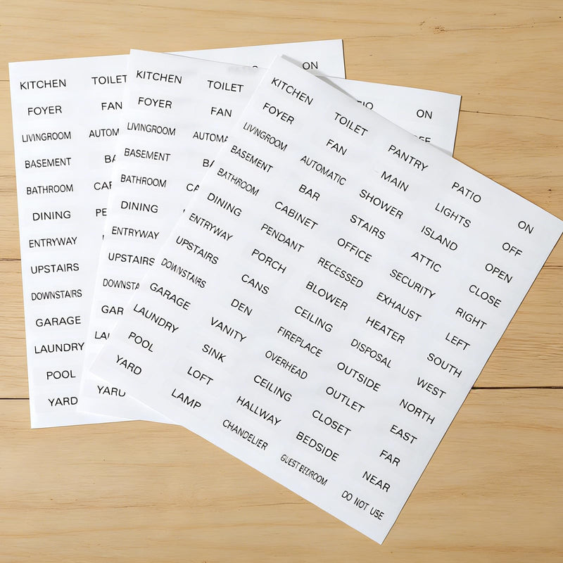 650 PCS Light Switch Labels Transparent Light Switch Stickers Identification Stickers Label for Home Kitchen Bathroom Office