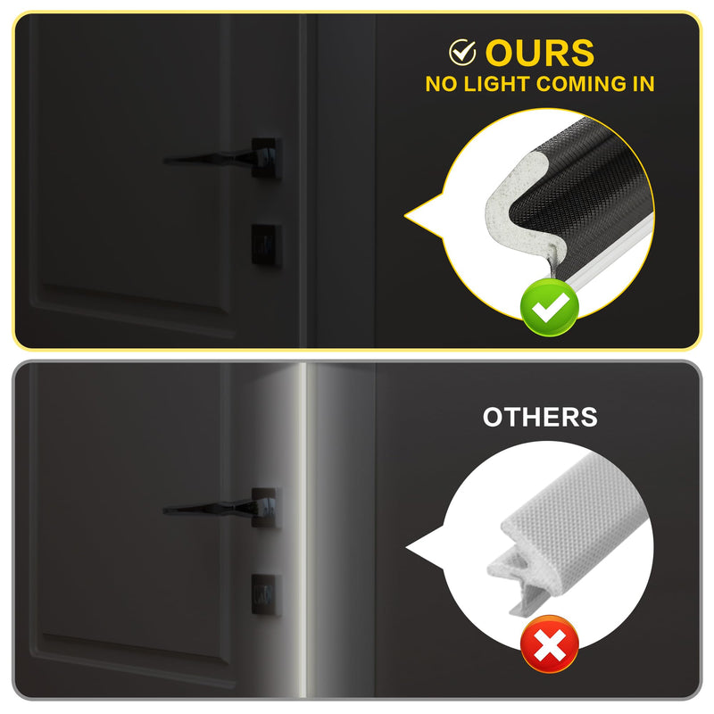 [Australia - AusPower] - Soundproof Weather Stripping Door Seal for Large Gaps - Easy Install Black Foam Strip, 26 ft 26FT 