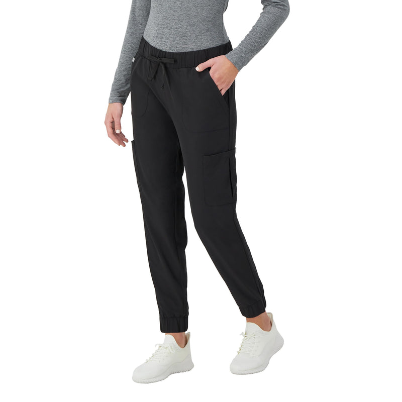 [Australia - AusPower] - Hanes Women's Scrubs Cargo Joggers, Healthcare Scrub Joggers for Women, Moisture Wicking Large New Ebony 