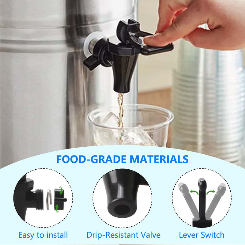 4 Pack 03260.0002 Replacement Faucet Kit for Tea Dispenser Reusable Spigot for Tea Urn with 4 Wing Nut and 4 C-Ring by MUGLIO 4 Pack