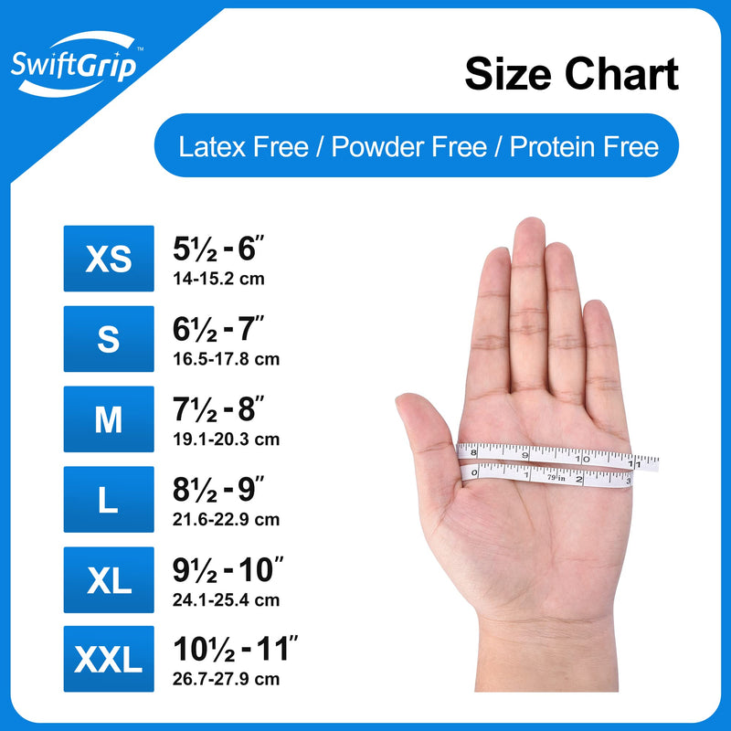 [Australia - AusPower] - Disposable Nitrile Exam Gloves, 3-mil, Blue, Nitrile Gloves Disposable Latex Free, Medical Gloves, Cleaning Gloves, Food-Safe Rubber Gloves, Powder Free, Non-Sterile, 100-ct Box (Medium) Medium 
