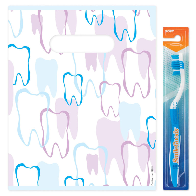 [Australia - AusPower] - Tooth Outline Dental Giveaway Bags, 8" x 10", 100 Pack 8" x 10" 