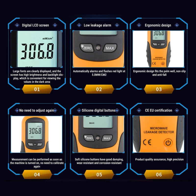 [Australia - AusPower] - Telituny Radiation Detector, HT-M2 Microwave EMF Meter, LCD Display Microwave Leak Detector, Radiation Meter Tester, Electromagnetic EMF Meter Tester 0-9.99 MW/cm2 