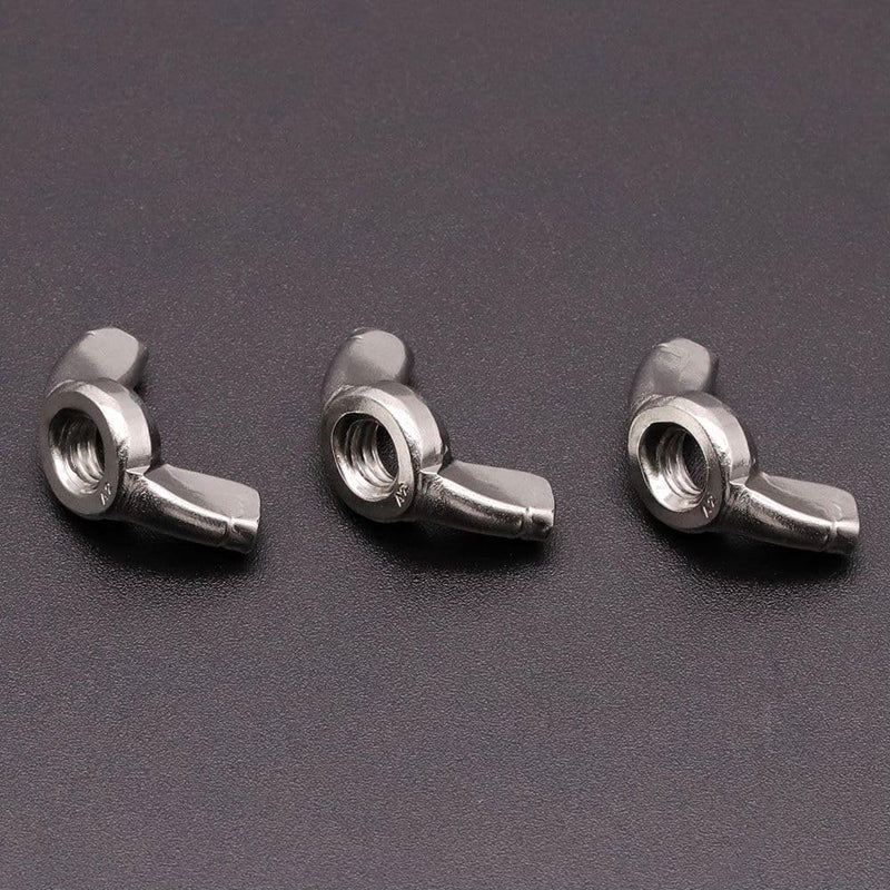[Australia - AusPower] - M6-1.0 (30 Pcs) Stainless Wing Nuts, 304 Stainless Steel 18-8 Butterfly Wing Nuts, Hand Twist Tighten Ear Wingnuts M6-1.0 30 