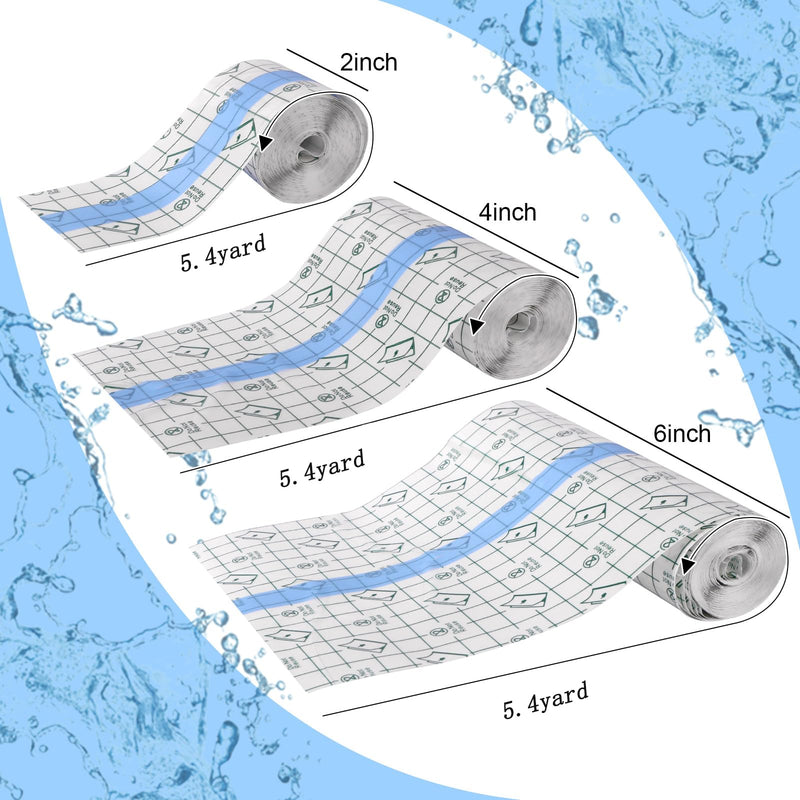 Waterproof Bandages Transparent Film Dressing, 2 Inch x 10.94 Yard - Second Skin Healing Protective, Clear Adhesive Bandages Shower Shield Dressing Tape for Tattoos Aftercare Swimming