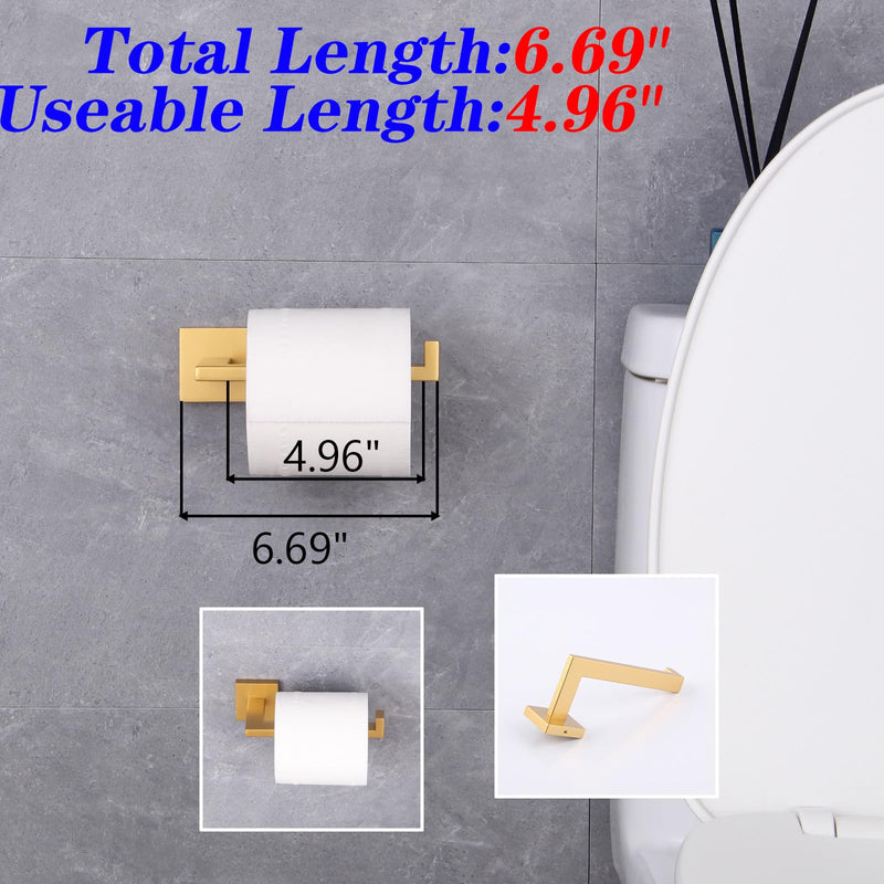 GERZWY Gold Bathroom Toilet Paper Holder Stainless Steel Tissue Paper Roll Holder Wall Mount IG1805-BE