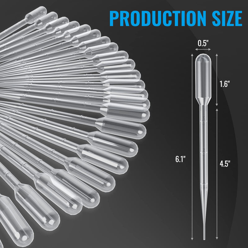 [Australia - AusPower] - 20Pcs 3mL Disposable Plastic Transfer Pipettes Calibrated Dropper for Science Experiment, Art, and DIY - Easy-to-Use and Safe 20pcs 3mL Pipettes Style 