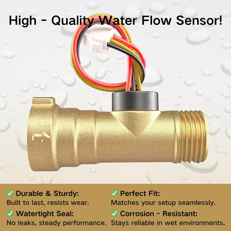 [Australia - AusPower] - Water Flow Sensor Replacement for RV Tankless Water Heater, Compatible with Girard GSWH-2, Replace Part Number 2022107584, 2GWH-24, Brass 