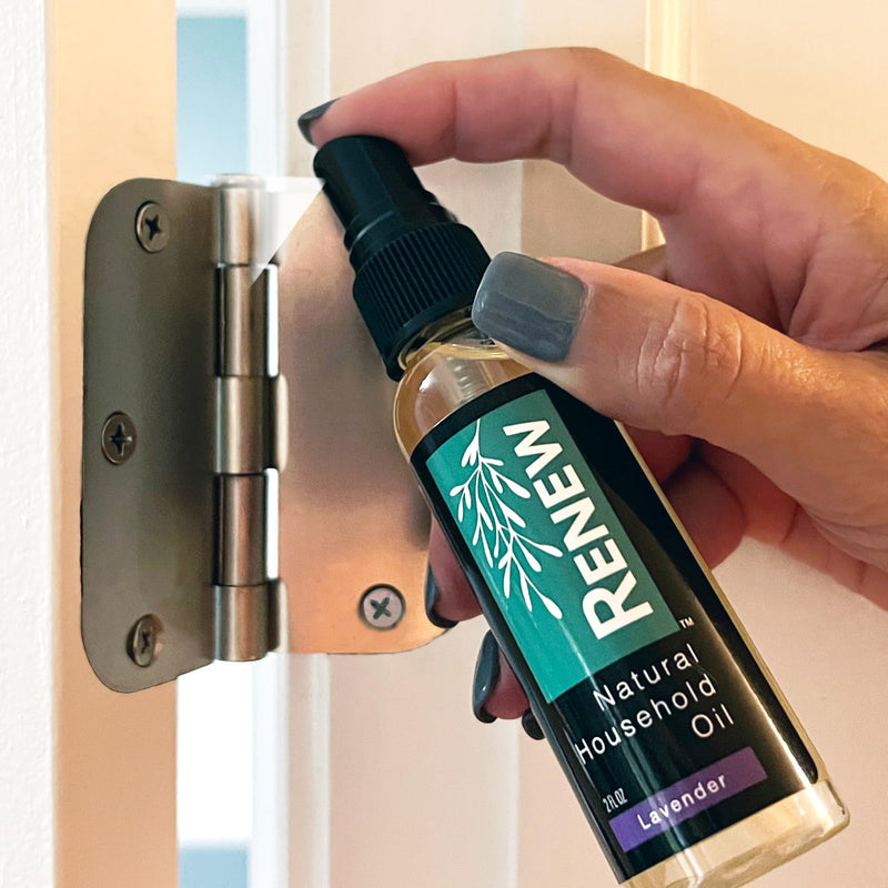 [Australia - AusPower] - HōMPURE® Renew Natural Household Oil Lavender Scent 2 oz, Lubricate Squeaky Door Noisy Hinge, Sliding Door Lubricant Spray, Dead Bolts Locks Key Holes, Garage Doors Wheels Chain Rollers 