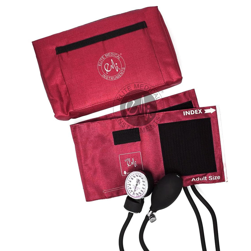 [Australia - AusPower] - EMI # 305 Deluxe Aneroid Sphygmomanometer Blood Pressure Monitor Set with Adult Cuff and Carrying Case and Includes Basic Stethoscope (Burgundy with Dual Head Stethoscope) Burgundy With Dual Head Stethoscope 