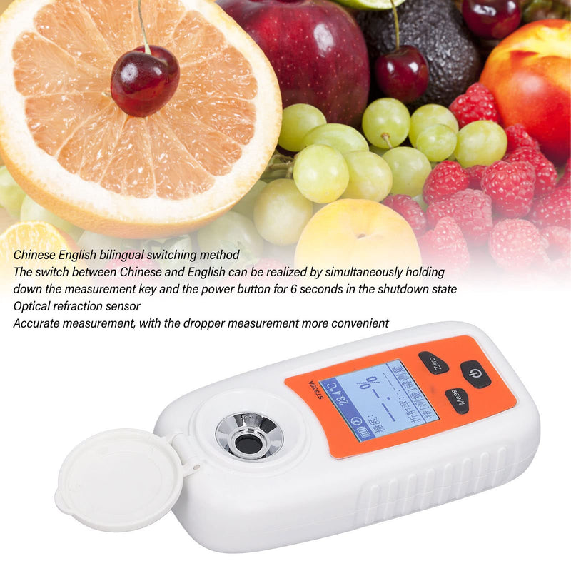 [Australia - AusPower] - ST335A Digital Display Saccharimeter Refractometer Fruit Sugar Meter High Precision Sugar Detection Measurement Sweetness Tester 