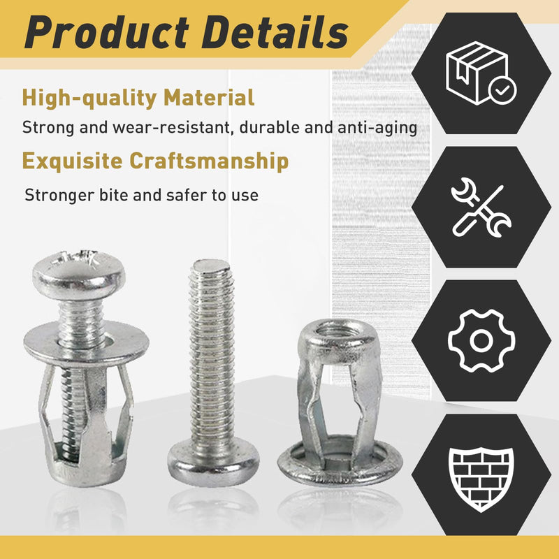 [Australia - AusPower] - 20Pcs M4 x 20 Hollow Door Anchor Set, Hollow Metal Cavity Fixing Hollow Wall Anchors for Aluminium cladding Sheet Steel Pipe, Iron Sheet, Hollow Plastic Sheet(8 * 16MM) M4 x 20(8*16MM) 