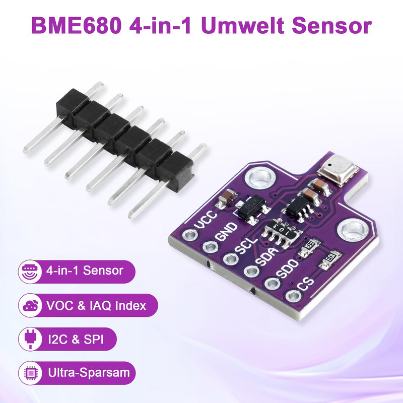 ARCELI BME680 Development Board, CJMCU-680 Pressure Sensor for Temperature and Humidity Sensor, 1.7 ~ 3.6 V I2C Interface Compatible with Arduino for Capturing Air Quality (Pack of 3) 3 Stück