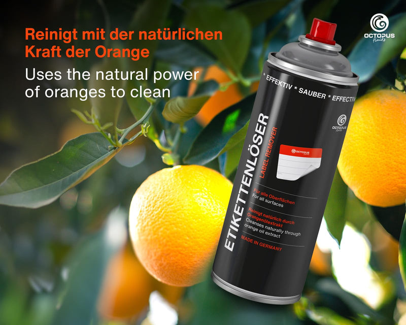 [Australia - AusPower] - Octopus Label Remover and Glue Remover Spray, Adhesive Remover for Removing Stubborn Residues, with Orange Oil - 200 ml 