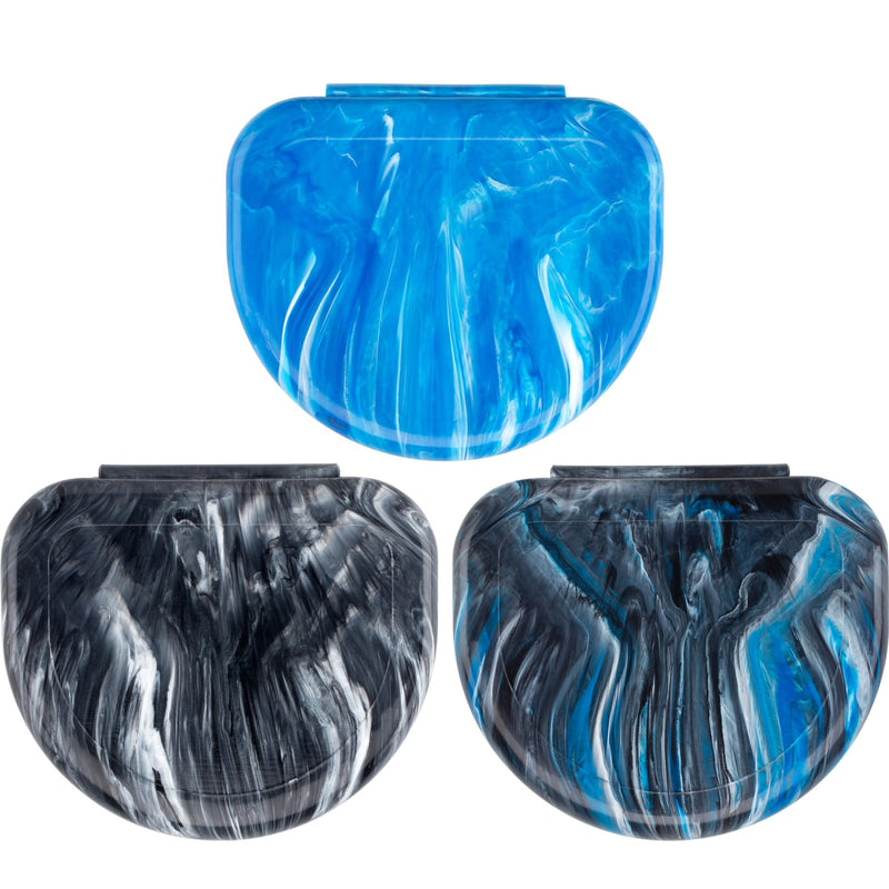 [Australia - AusPower] - Practicon Marble Retainer Cases, Orthodontic Aligner Case, Mouth Guard Holder (3 Pack) (Midnight) Midnight 