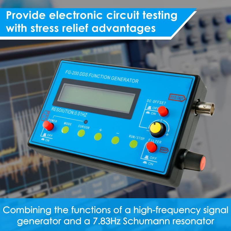 [Australia - AusPower] - FG-200 DDS Function Generator 1-500kHz USB Ultra Accuracy Stability 140 x 80 x 26 mm Frequency Generator with Schumann Wave Generator Function Signal Generator Signal Generator Function Generator 