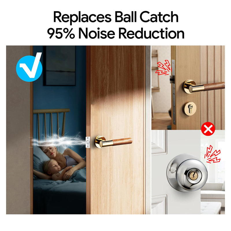 Mousike Door Ball Catch Hardware, Adjustable Hidden Magnetic Ball Catch, Stainless Steel Strike Plate with Strong Suction, Door Ball Catch Replacement for Top of Door (6 Pack, Silver) 6 Pcak - Magnetic